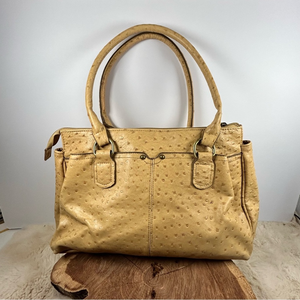 Bueno Tan Shoulder Bag with Embossed Texture